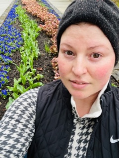 Woman posing with garden
